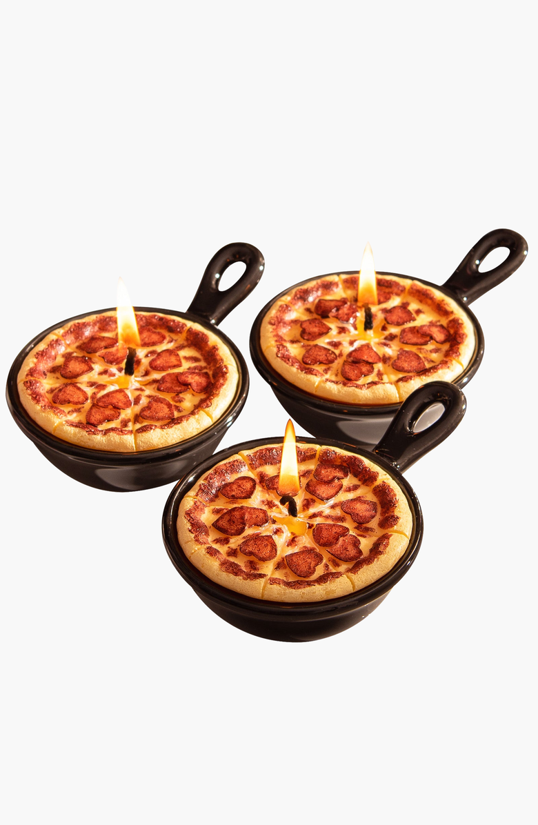 Southlake gifts Heart Pepperoni Mini Pizza Candle Trio, Main, color, Heart Pepperoni