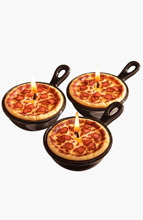 Heart Pepperoni Mini Pizza Candle Trio