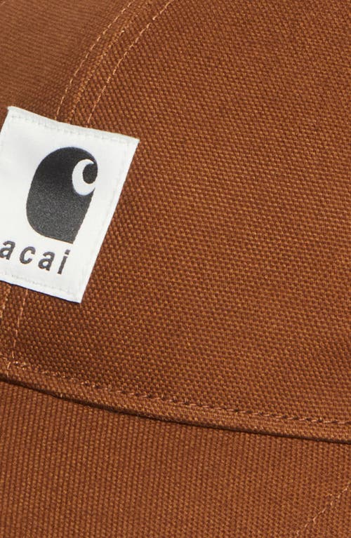 Sacai Carhartt Wip Duck Canvas Baseball Cap In Brown