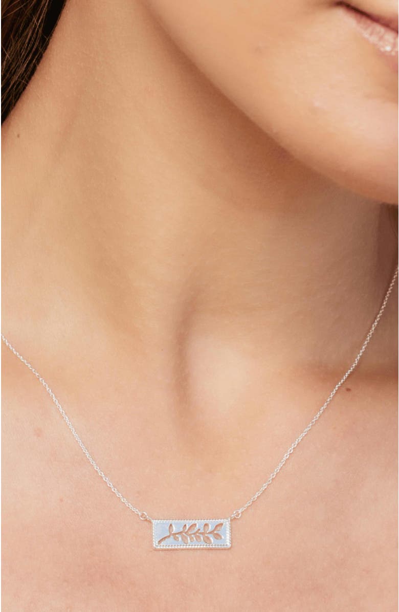 Rizen Jewelry Olive Branch Necklace, Alternate, color, Sterling Silver