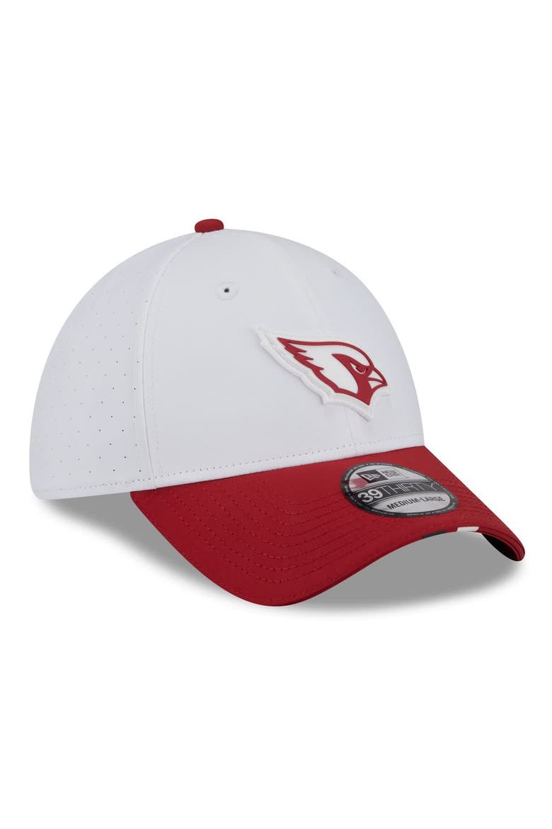 Men's New Era  White/Cardinal Arizona Cardinals 2025 NFL Training Camp 39THIRTY Flex Hat, Alternate, color, White