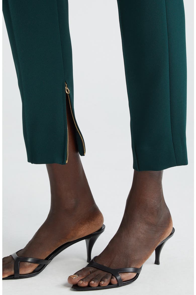 High Waist Stretch Cady Ankle Pants, Alternate, color, SPRUCE
