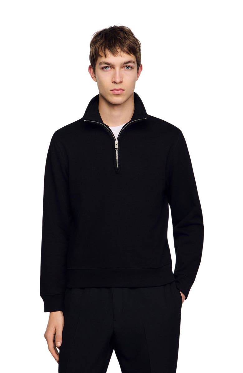 SANDRO Cotton sweatshirt, Main, color, Black