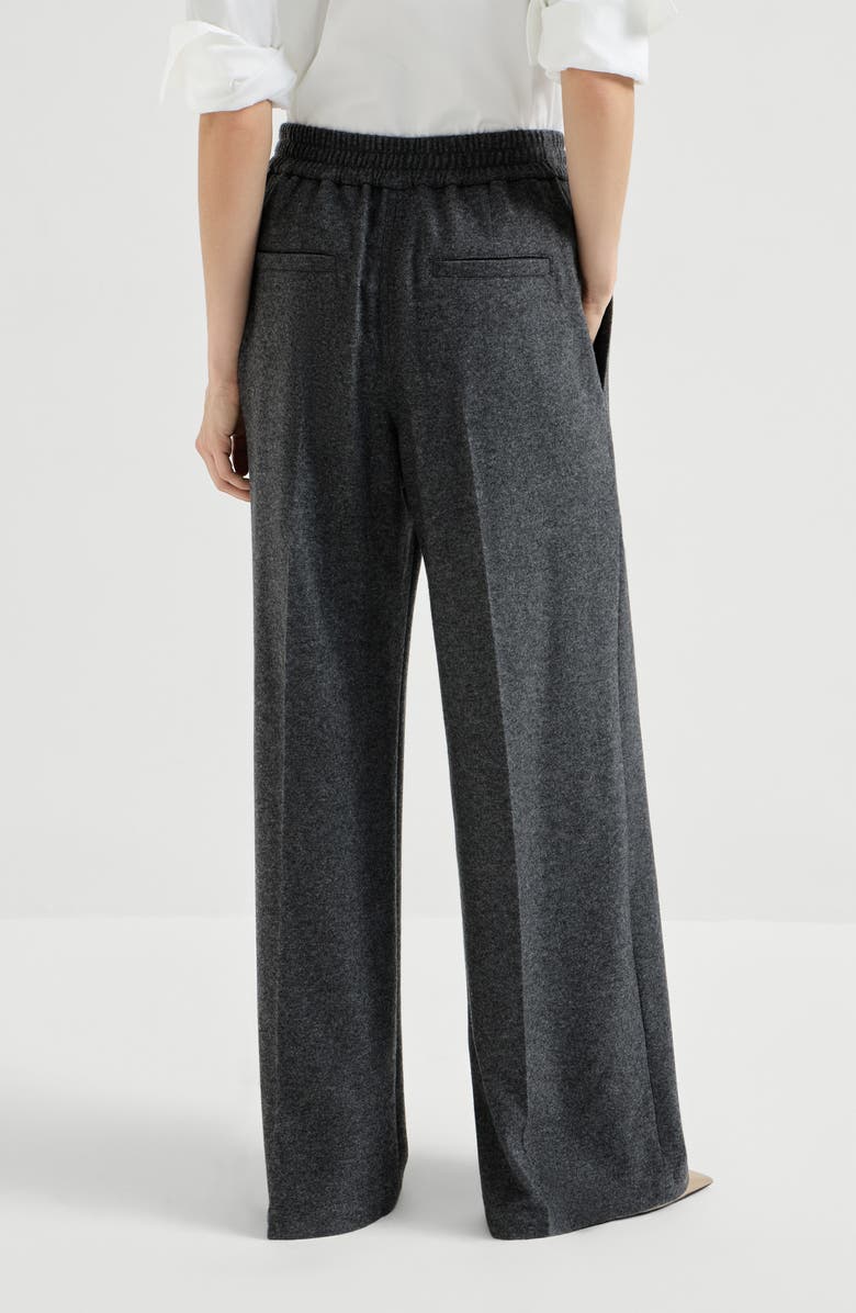 Brunello Cucinelli Cashmere jersey trousers, Alternate, color, Anthracite