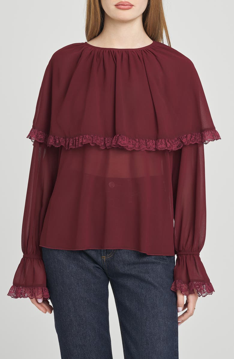 WAYF Mirabel Capelet Top, Main, color, Merlot