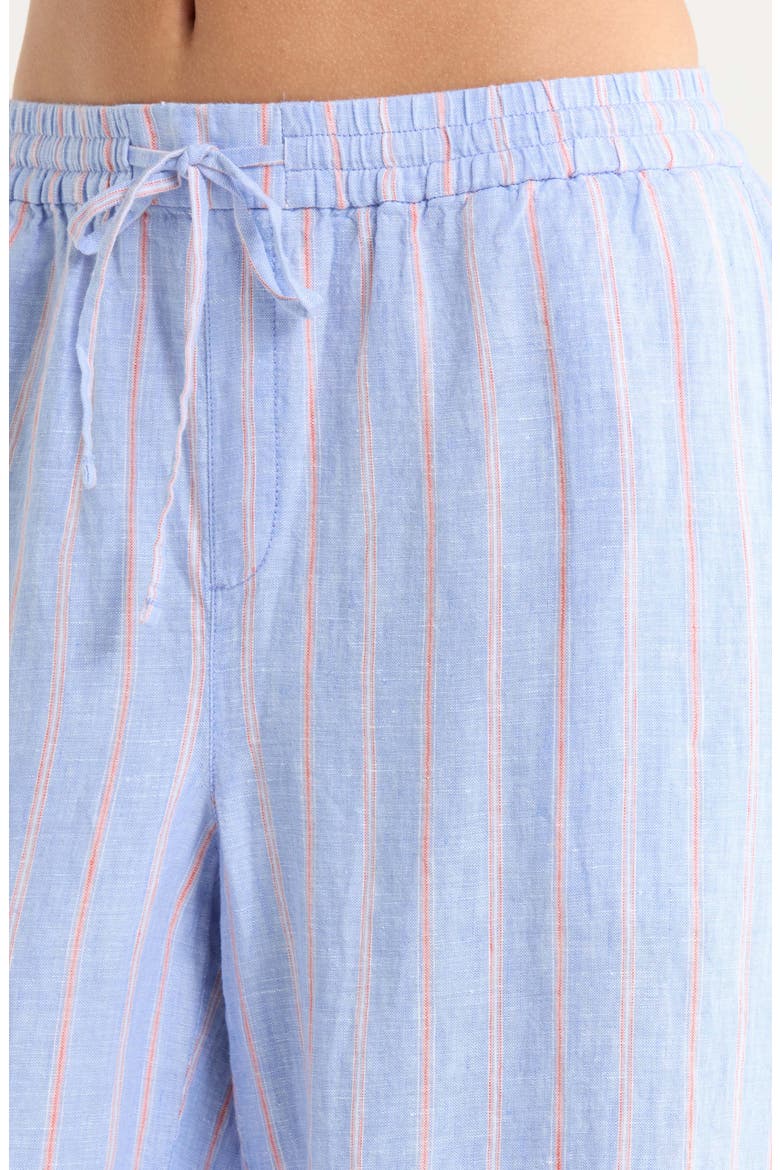 Sea Salt Bay Stripe Linen Drawstring Pants, Alternate, color, GRAPE POOLS