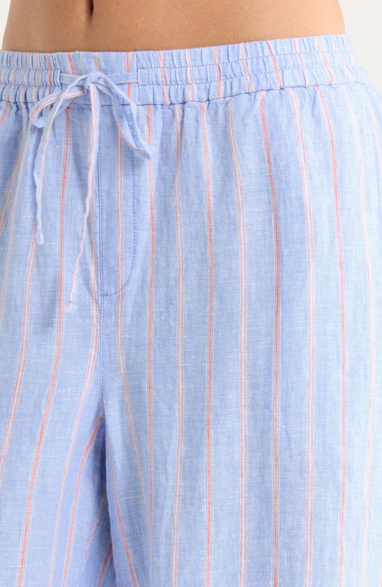 Tommy Bahama Sea Salt Bay Stripe Linen Drawstring Pants, Alternate, color, Grape Pools