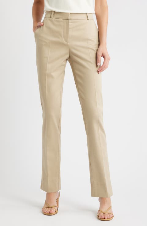 Tapria Stretch Cotton Ankle Flare Pants