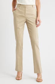 BOSS Tapria Stretch Cotton Ankle Flare Pants