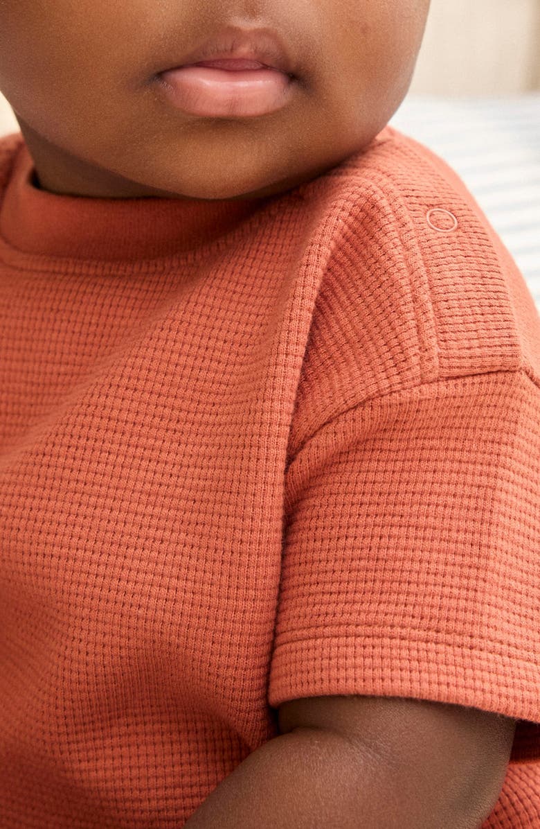 NEXT Waffle Knit T-Shirt & Shorts Set, Alternate, color, Brown