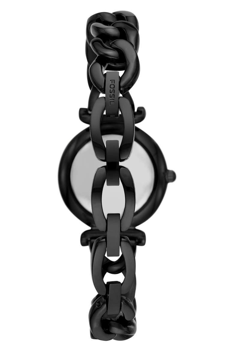 Carlie T-Bar Crystal Bracelet Watch, 28mm, Alternate, color, BLACK