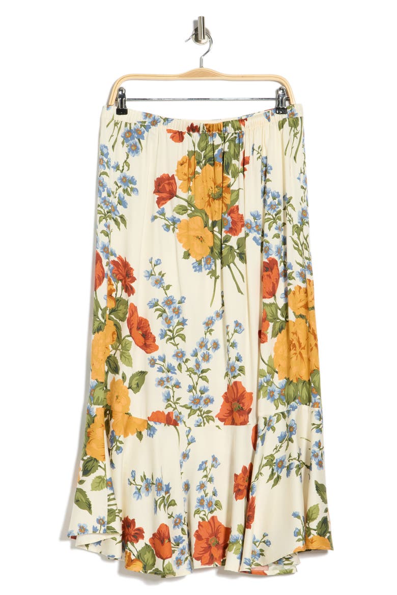 Floral Print Flounce Skirt, Alternate, color, IVORY LG FLORAL