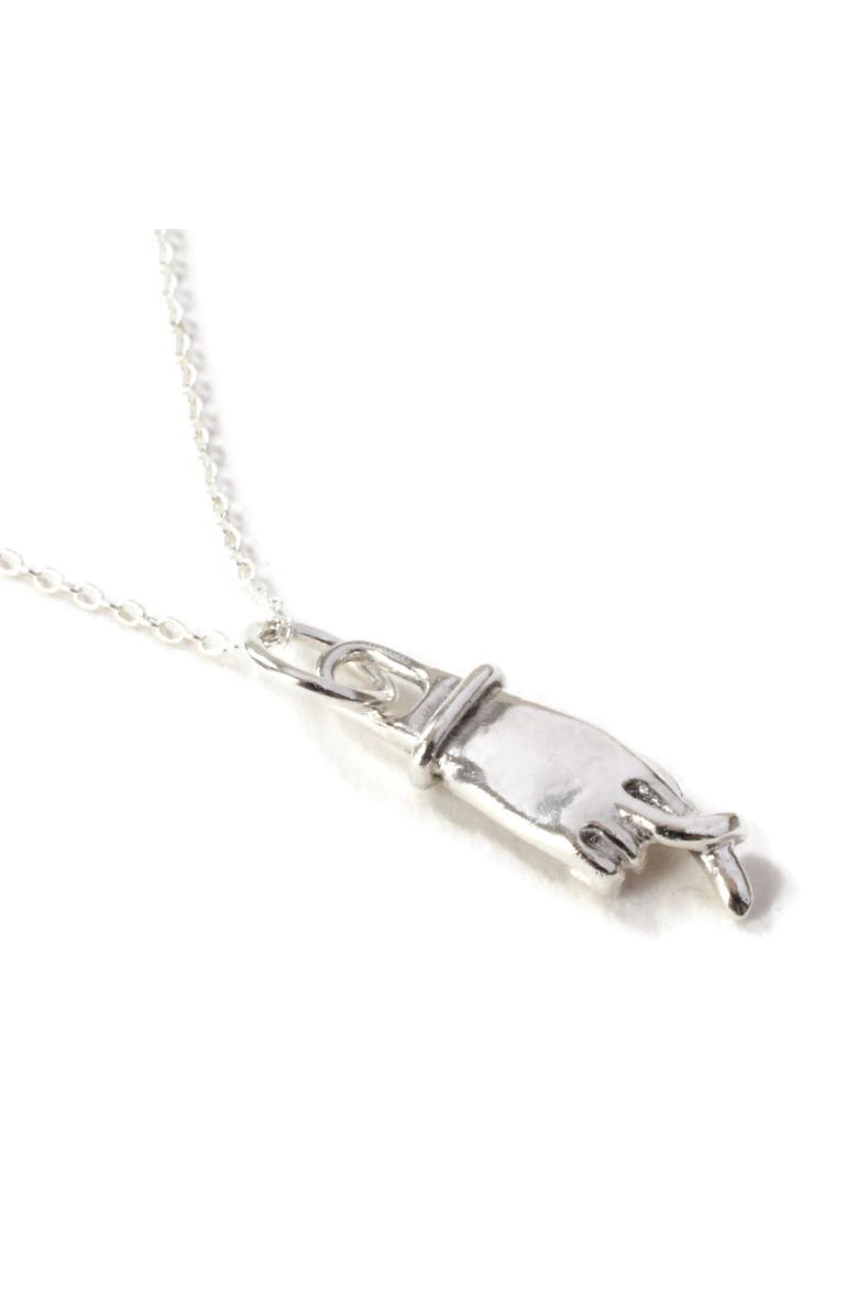 Linn Designs Sterling Cross My Fingers Necklace, Alternate, color, Silver