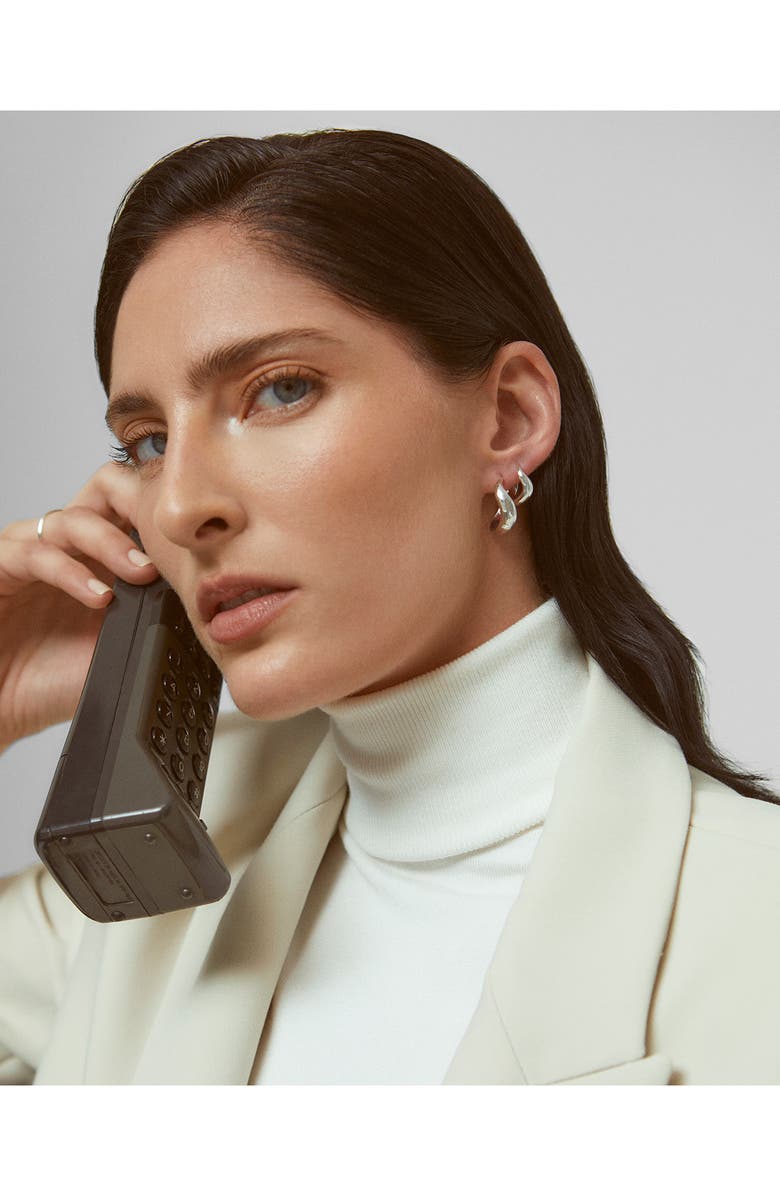 Monica Vinader Small Swirl Hoop Earrings, Alternate, color, Sterling Silver