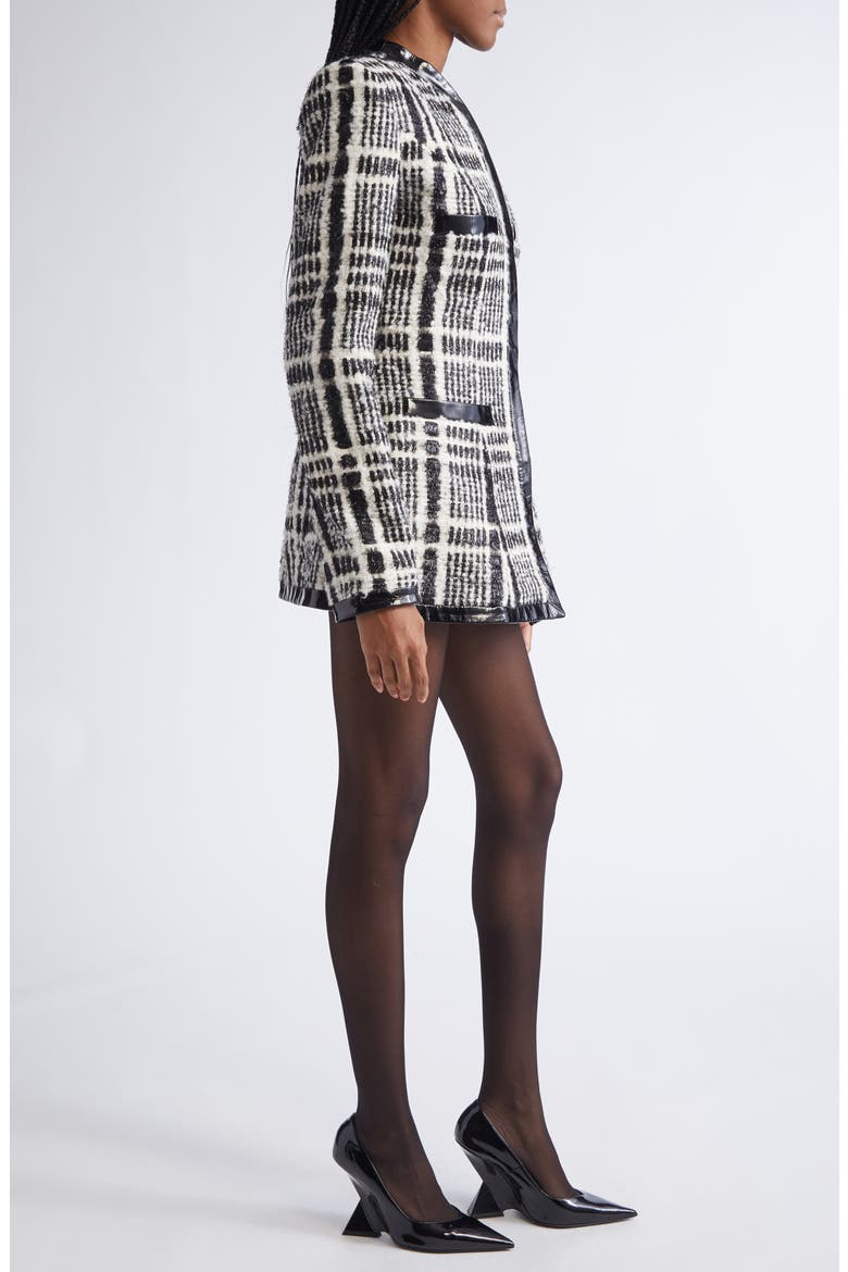 Long Sleeve Tailored Minidress, Alternate, color, BLACK/ WHITE/ GREY