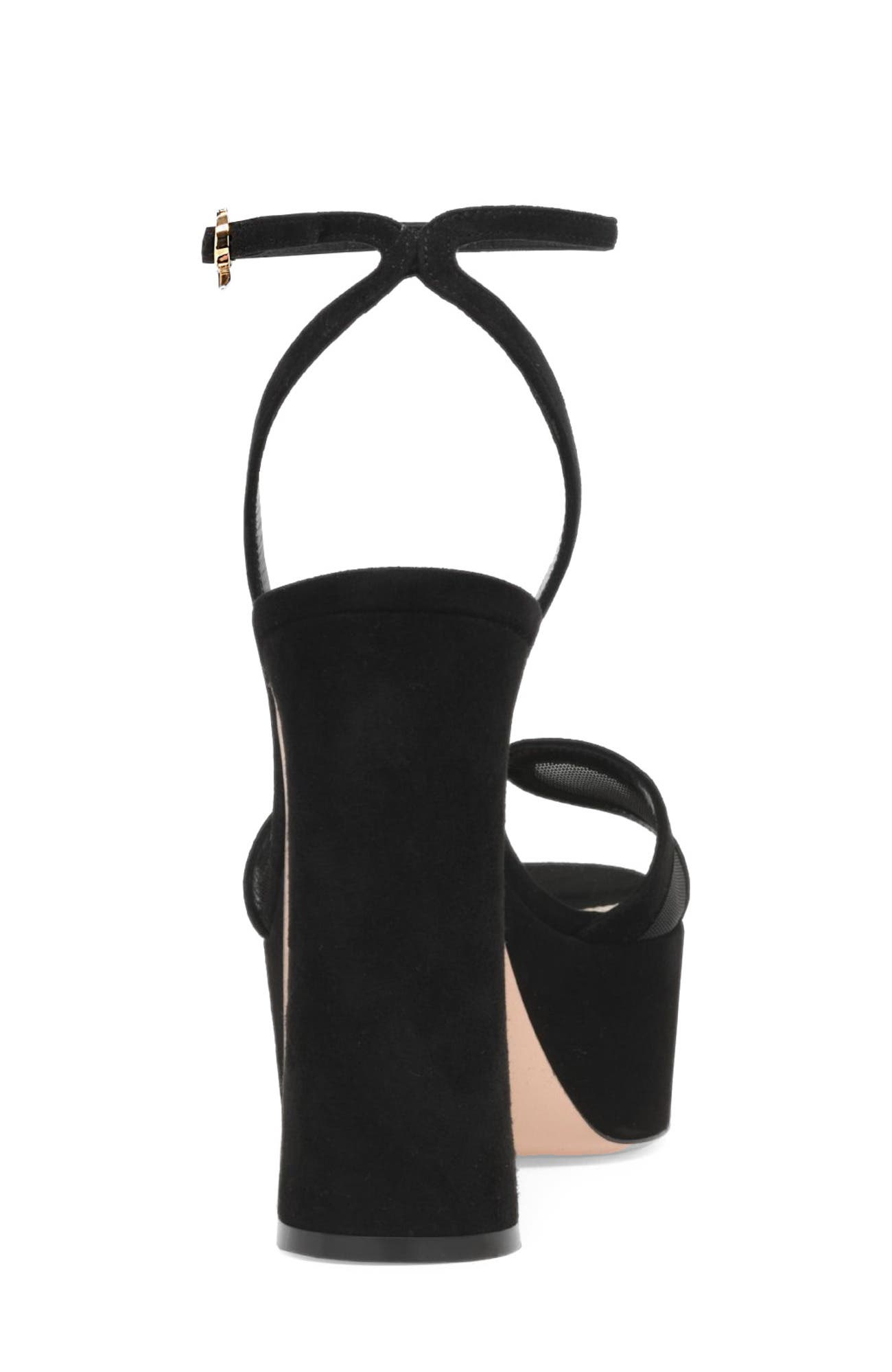 Gianvito Rossi Suede Platform, Alternate, color, Black Suede