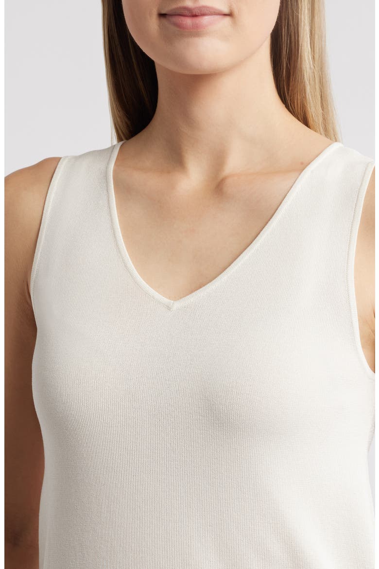Double V-Neck Sweater Tank, Alternate, color, WHITE DOVE