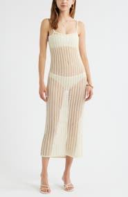 Open Edit Open Stitch Cotton Blend Sweater Dress