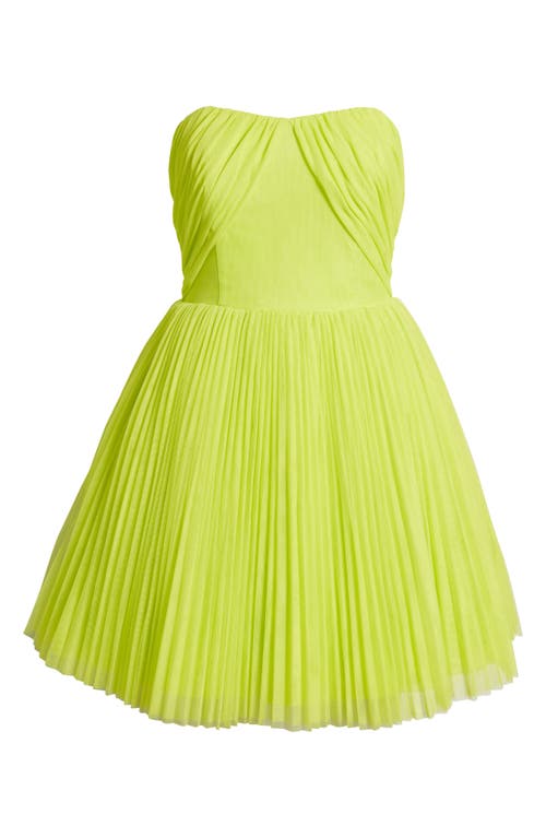 HUTCH HUTCH PLEATED STRAPLESS TULLE MINIDRESS
