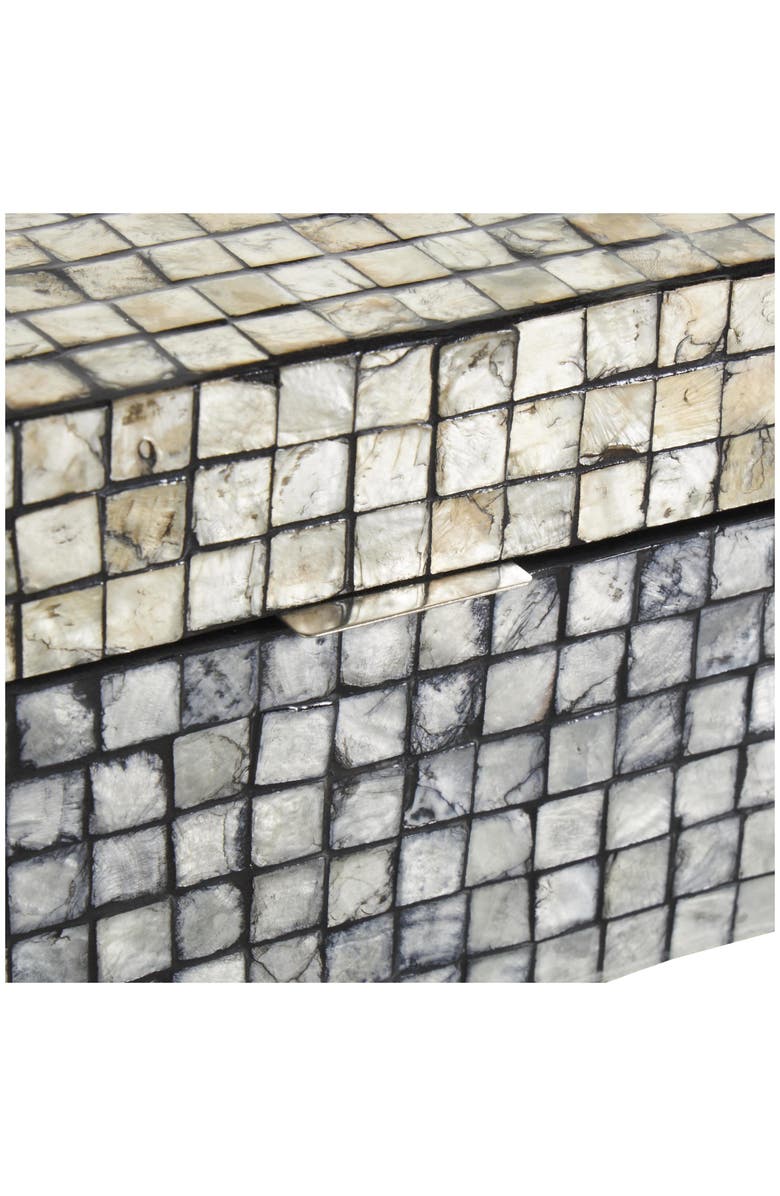 UMA Contemporary Set of 2 Decorative Mother of Pearl Boxes, Alternate, color, Gray