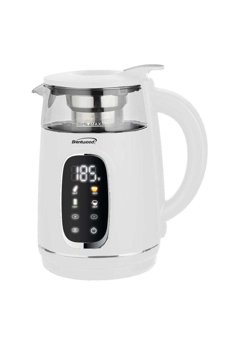 1.7L 1100W 360 Cordless Digital Glass Electric Kettle, Main, color, Black