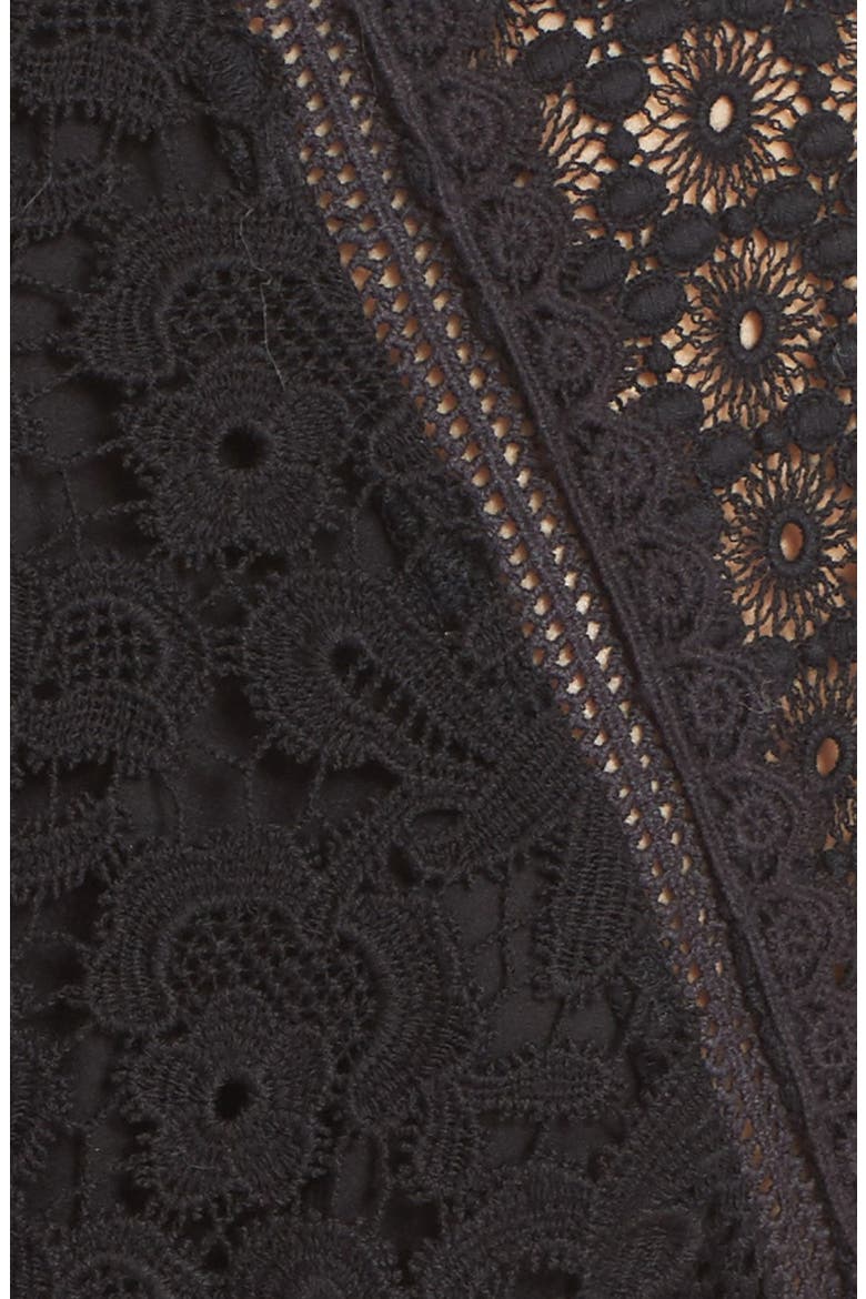 Mix Lace A-Line Dress, Alternate, color, BLACK