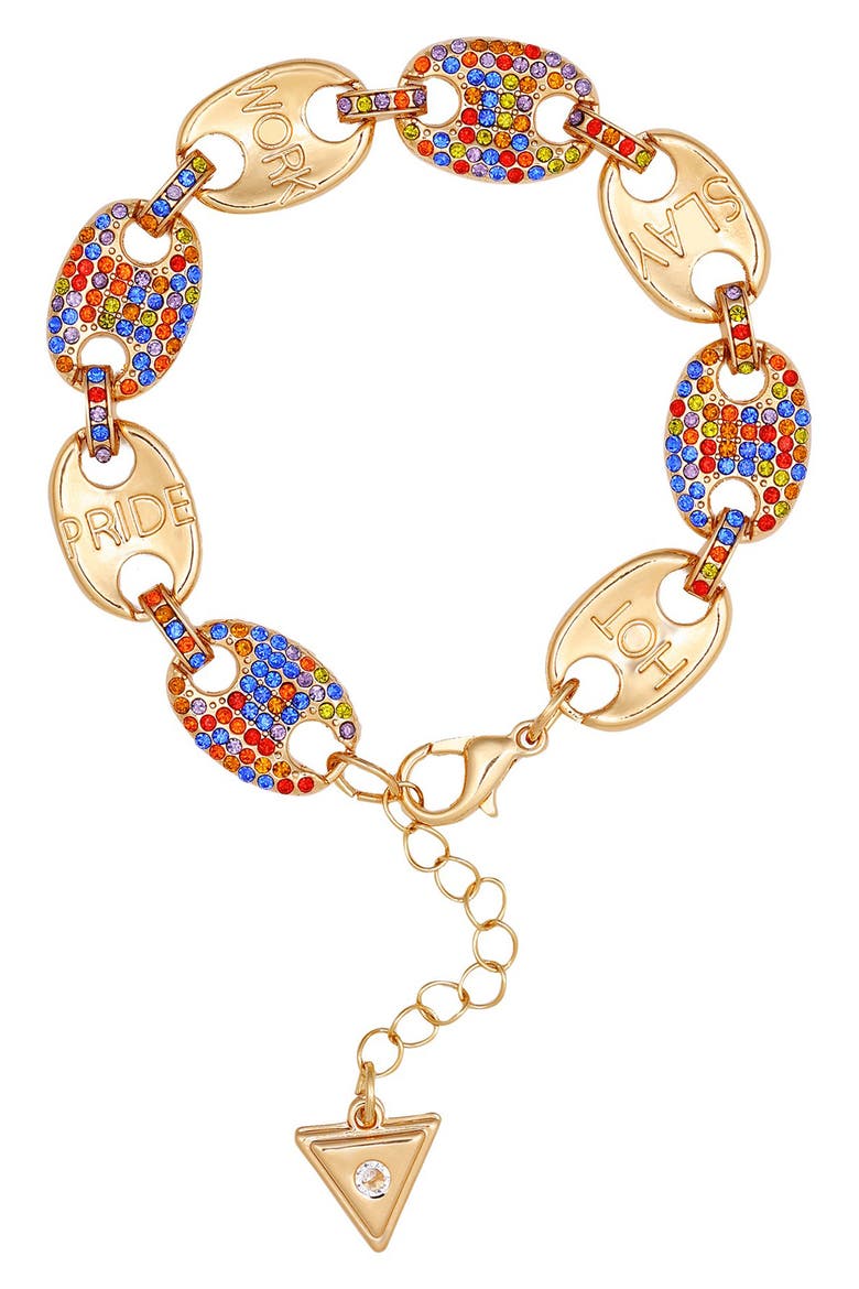 Crystal Mariner Chain Bracelet, Main, color, GOLD TONE