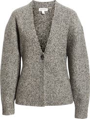 Nordstrom One-Button V-Neck Rib Cardigan