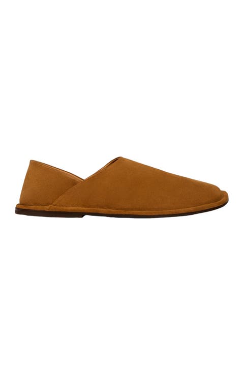 Split leather slippers