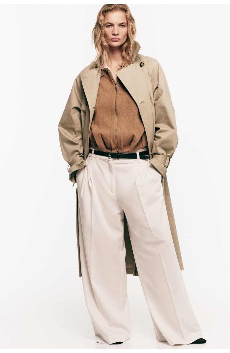 H&M Oversized Zip-through Cardigan, Alternate, color, Dark Beige