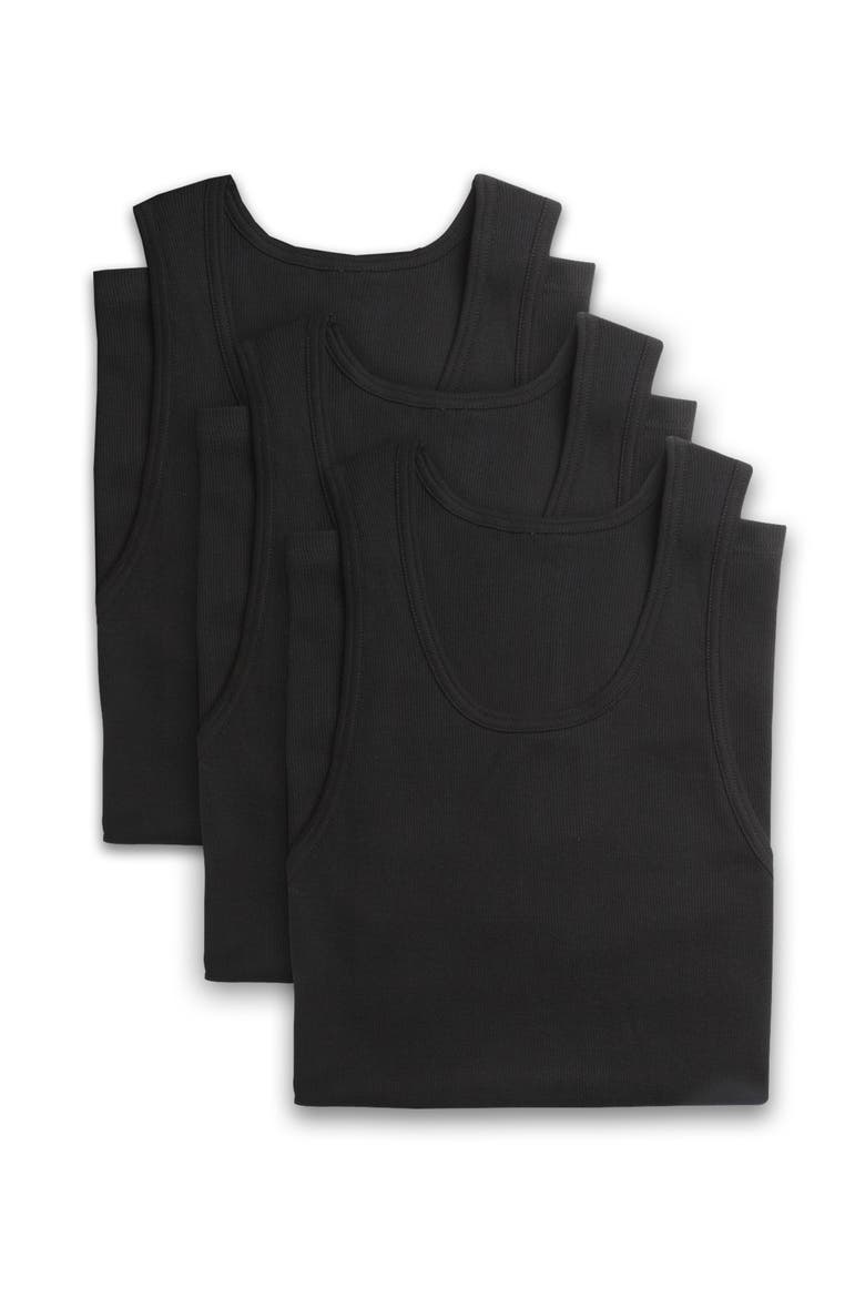 3-Pack Athletic T-Shirts, Alternate, color, BLACK