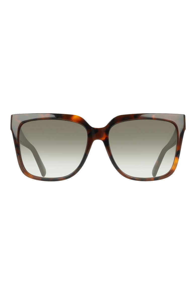 58mm Rectangular Sunglasses, Main, color, TORTOISE