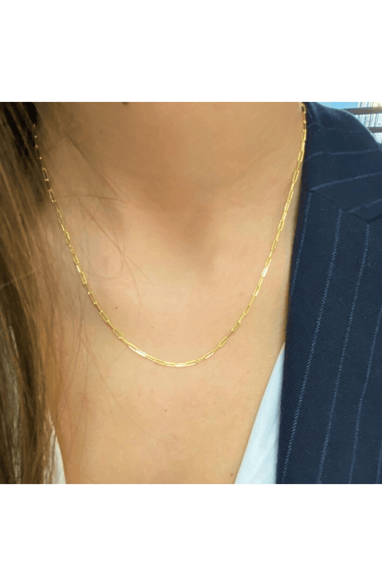 Spero London Rectangular Link Chain Sterling Silver Necklace, Alternate, color, Gold