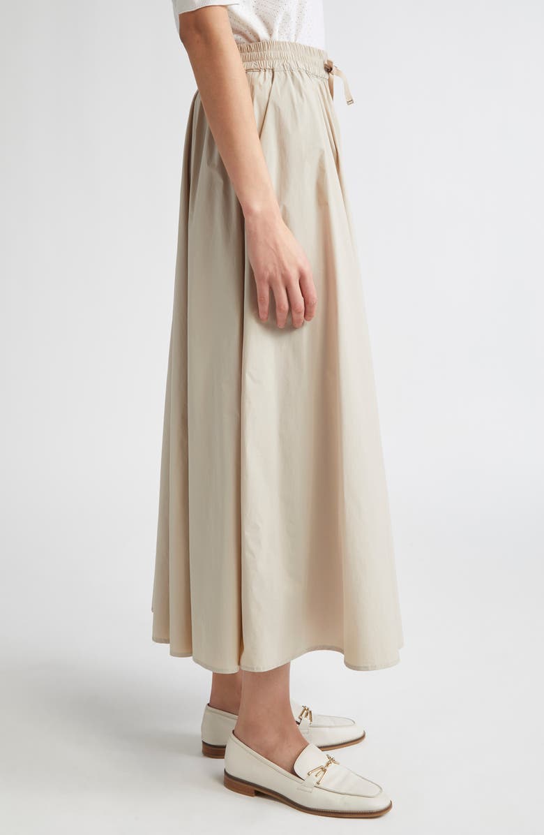 Herno Pleated Stretch Nylon Midi Skirt, Alternate, color, Champagne