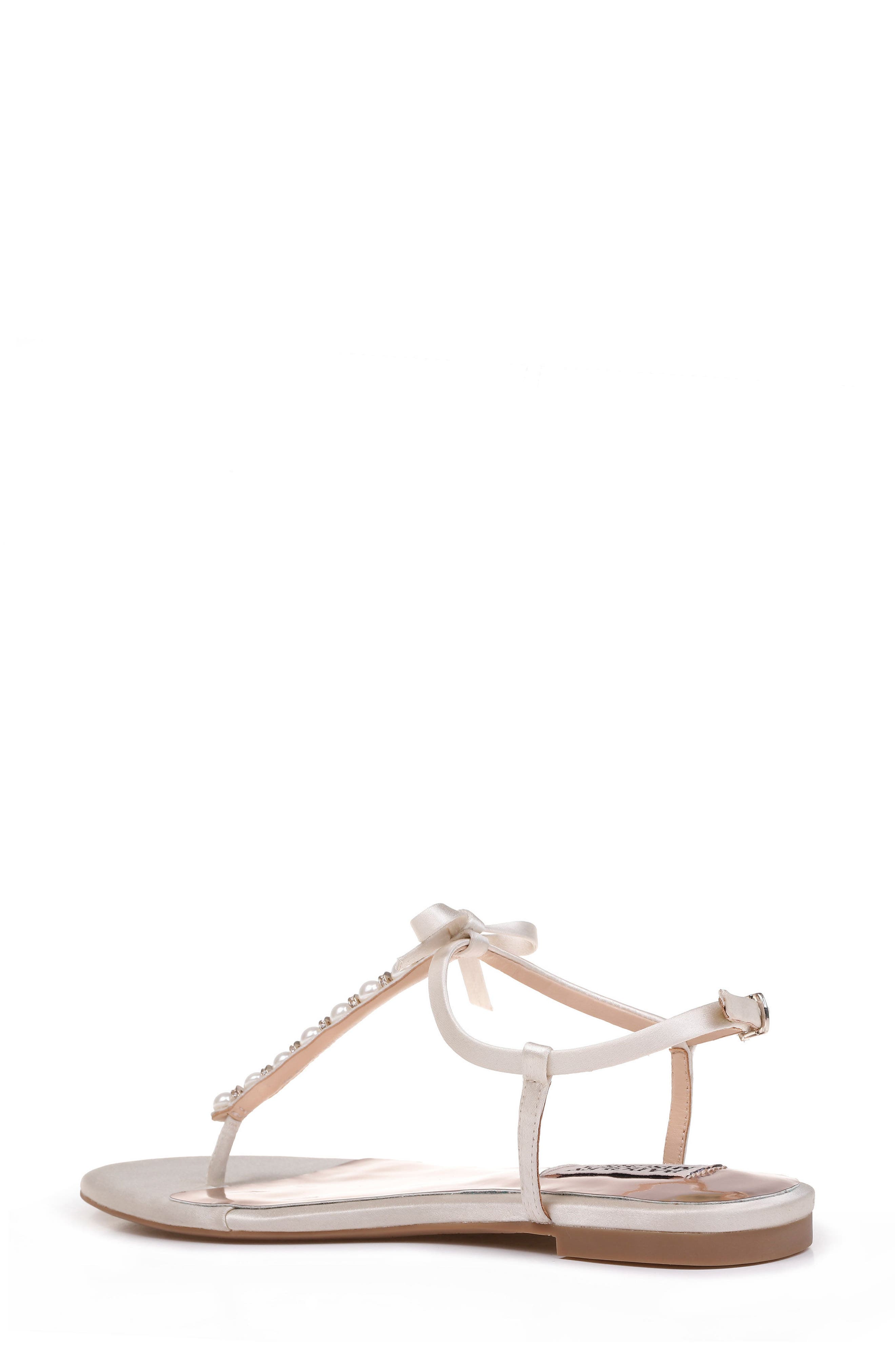 Badgley Mischka Honey Embellished Sandal, Alternate, color, IVORY SATIN