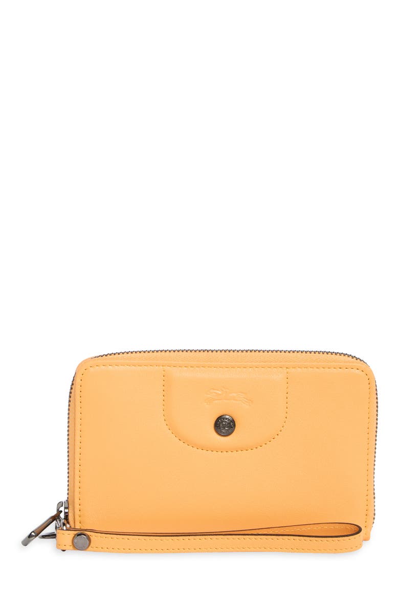 Le Pilage Cuir Zip Wristlet Wallet, Main, color, MELON