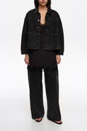 BIMBA Y LOLA A-line Washed Denim Jacket