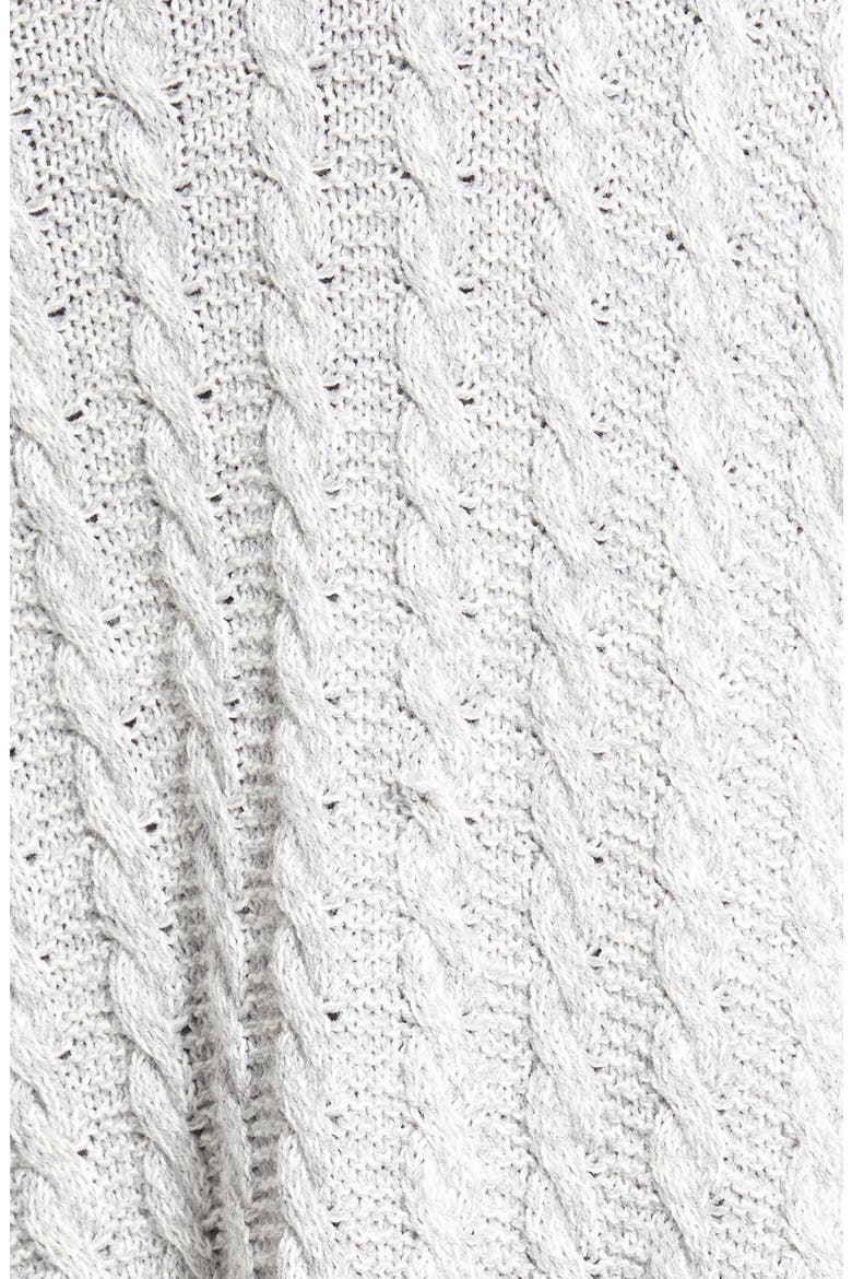Cable & Waffle Stitch Knit Poncho, Alternate, color, GREY HEATHER