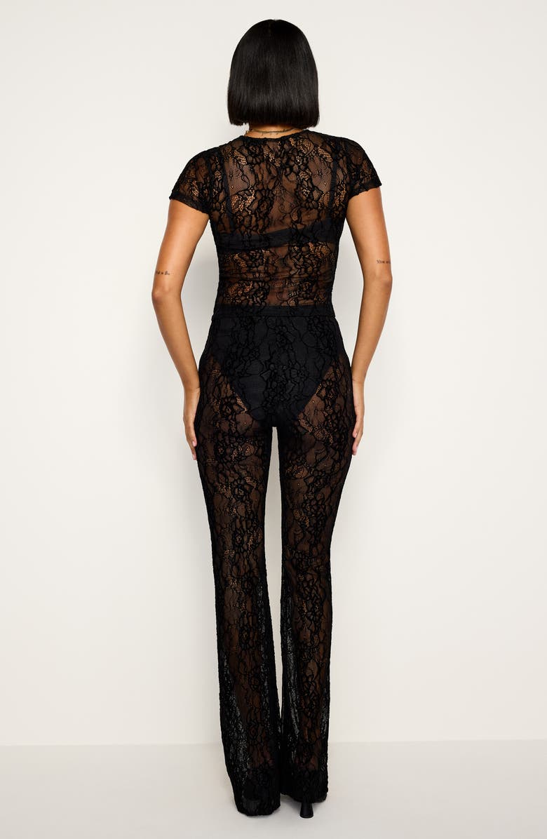 Good American Lace Flare Leg Pants, Alternate, color, 