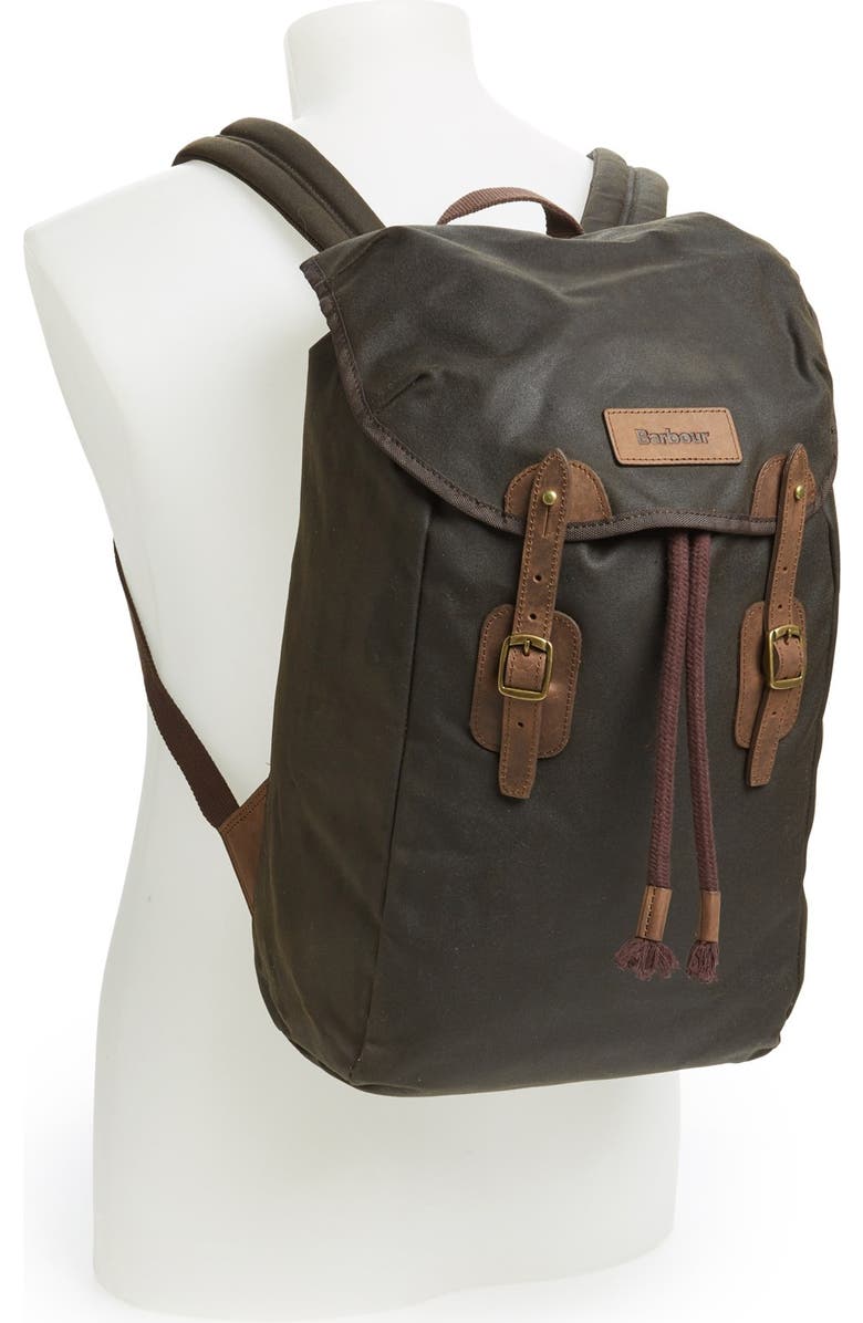 Barbour Waxed Canvas Backpack, Alternate, color,