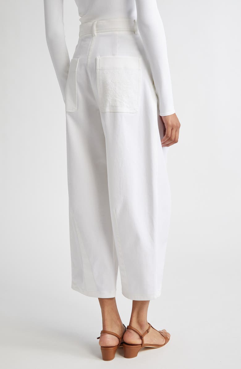 Max Mara Mina Wide Leg Crop Stretch Denim Trousers, Alternate, color, White