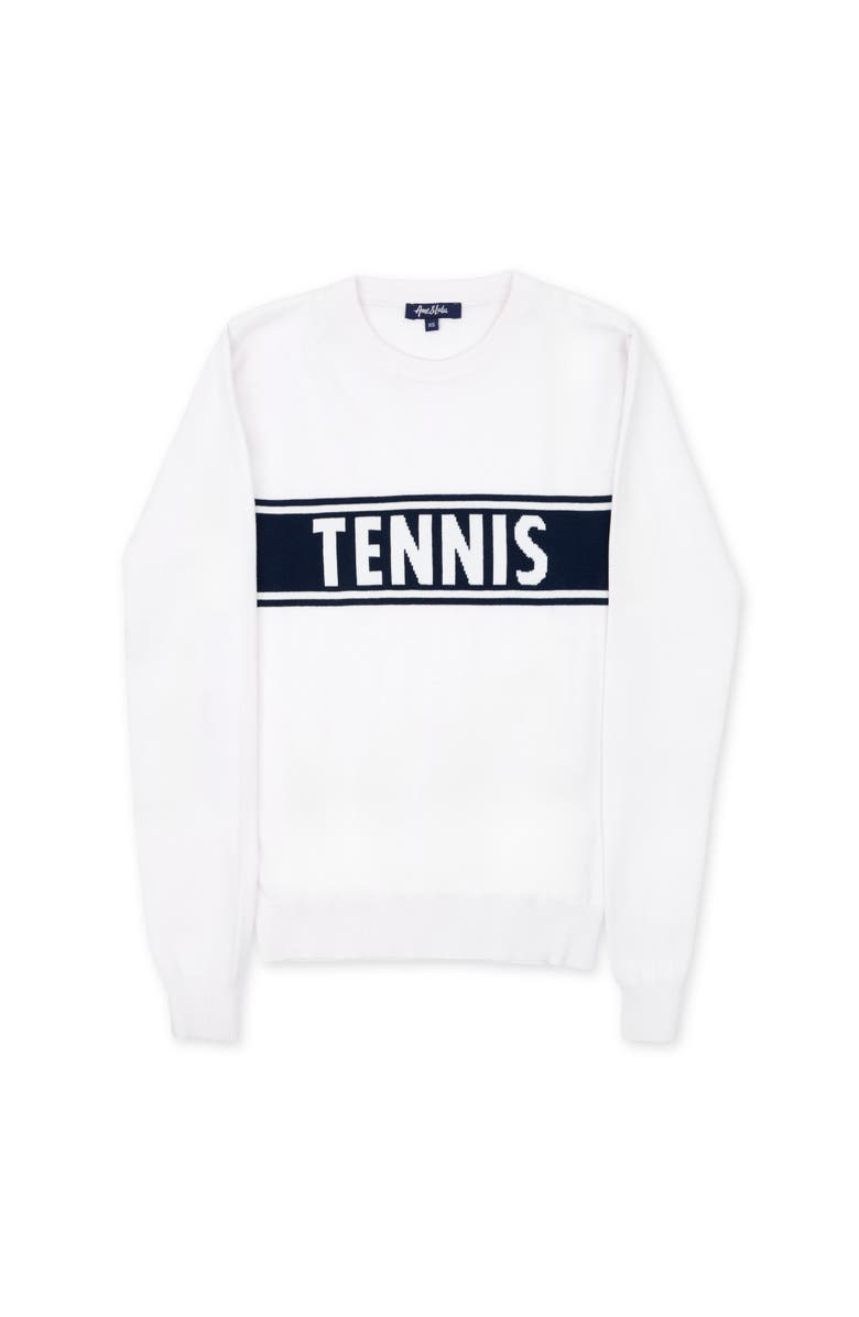 Ame & Lulu Club Sport Sweater, Main, color, White/Navy Tennis