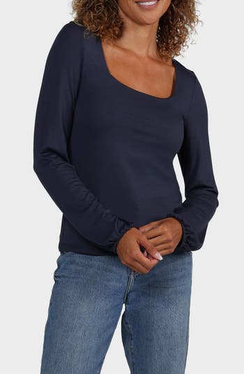 Matty M Ashley Square Neck Long Sleeve Top