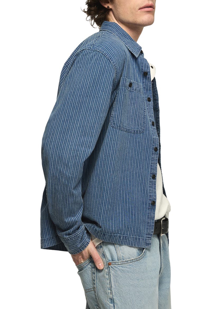 Mason Striped Long Sleeve Button-Up Shirt, Alternate, color, INDIGO STRIPE