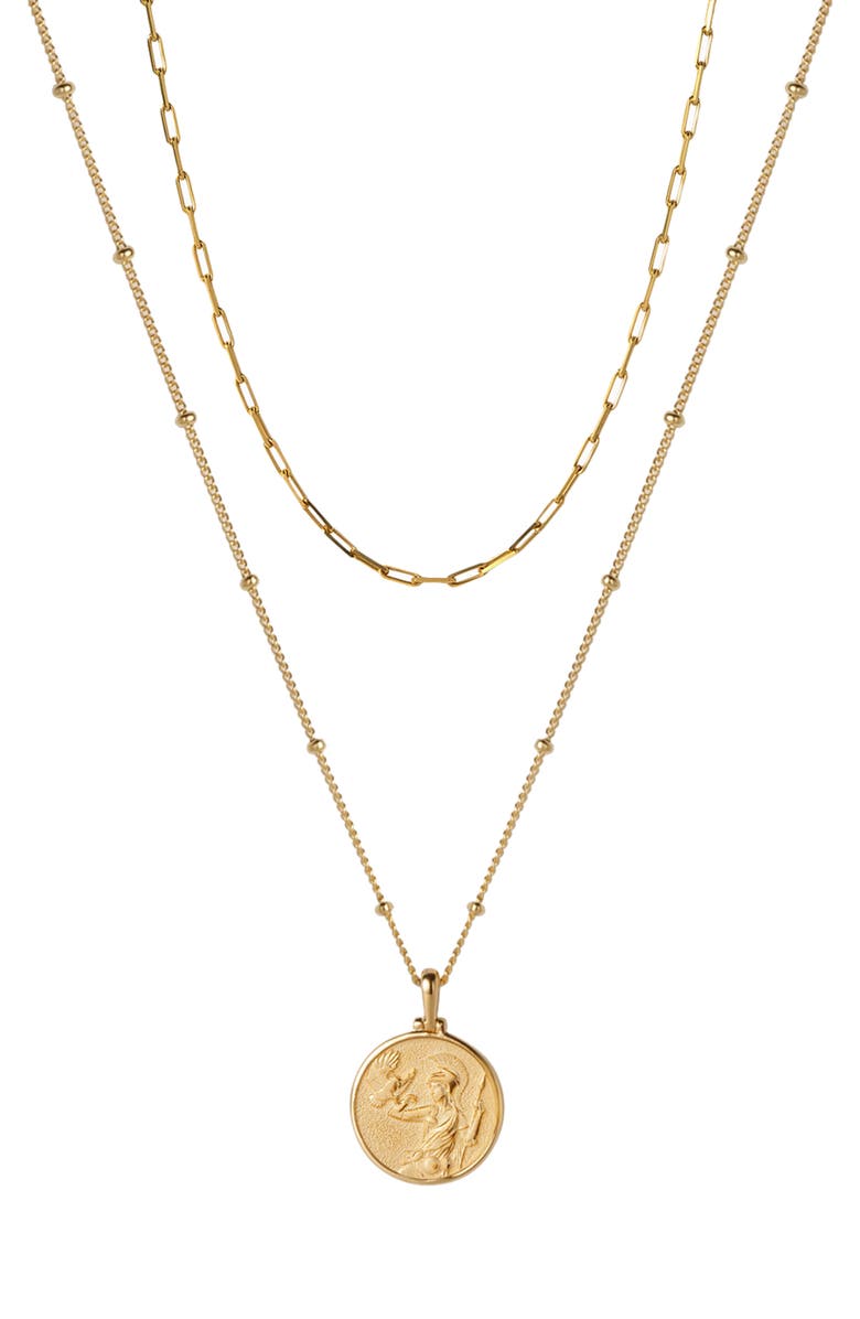 Awe Inspired Mini Athena Pendant Layered Necklace, Main, color,
