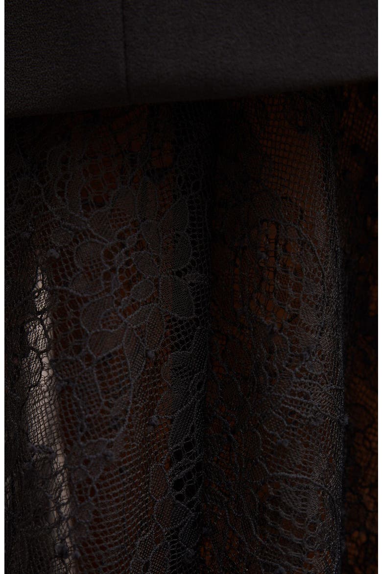 Shanae Belted Lace Maxi Dress, Alternate, color, BLACK