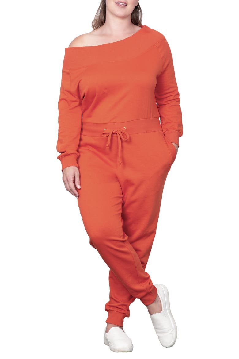 Off-the-Shoulder Jumpsuit, Alternate, color, PAPRIKA