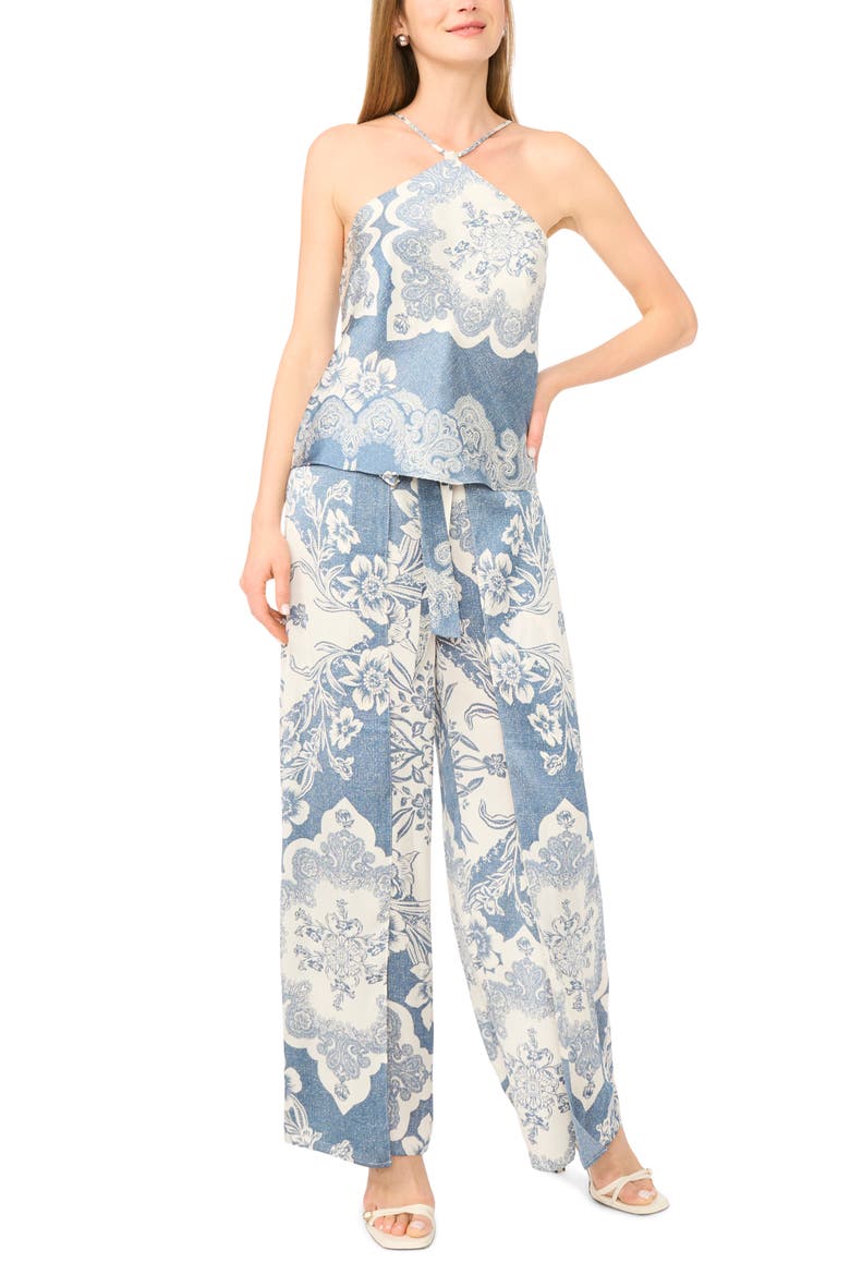 Tie Back Halter Top, Alternate, color, DENIM