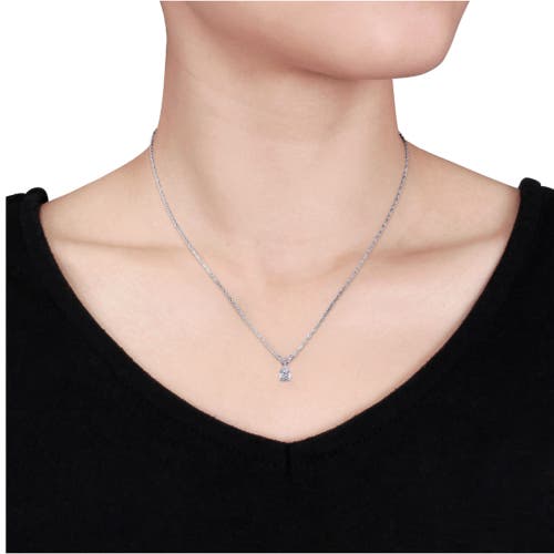 Bliss Diamond 1/3 Ct Diamond Solitaire Pendant Necklace In Silver