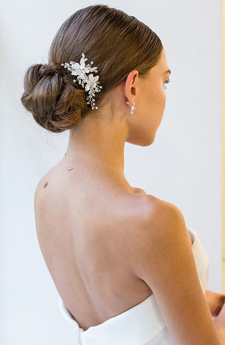 Brides & Hairpins Priscilla Hair Clip, Alternate, color, Silver